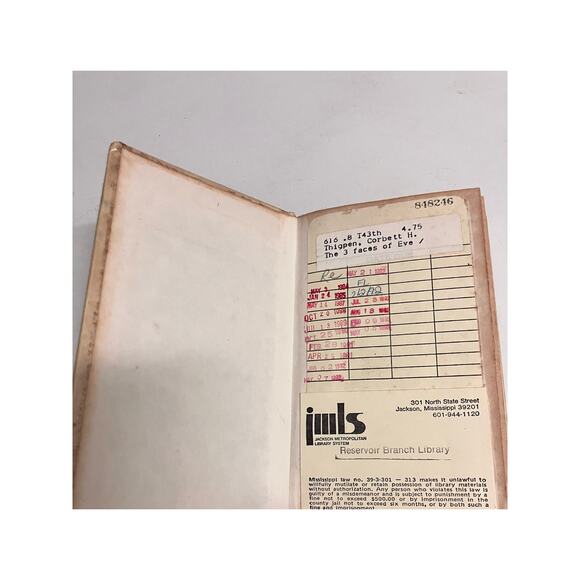 The 3 Faces of Eve 1957 Book Harcover Perma-bound Ex-Libras Vintage Psychology - Picture 9 of 11